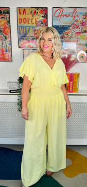 Picnic Perfect Jumpsuit - Lemon