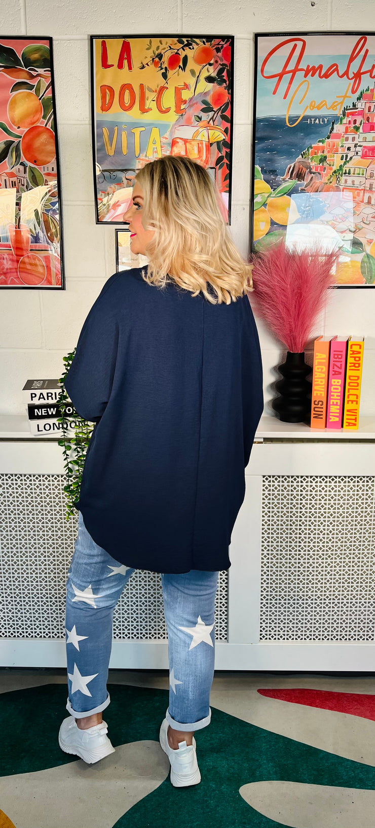 Serene Elegant Top - Navy