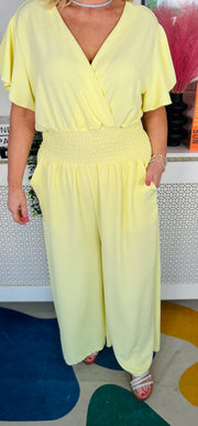 Picnic Perfect Jumpsuit - Lemon