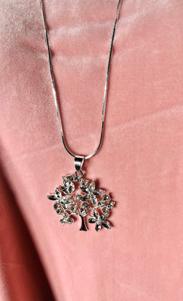 Sparkling Forest Silver Necklace