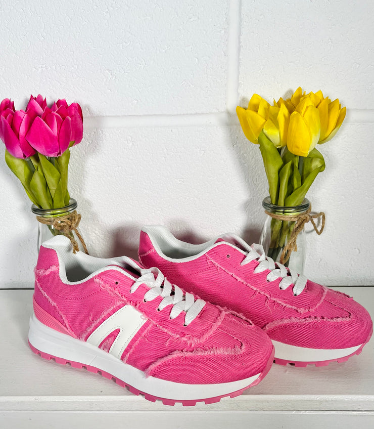 Lillemor Denim Effect Sneakers - Pink
