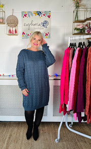 Edinburgh Knitted Dress - Denim