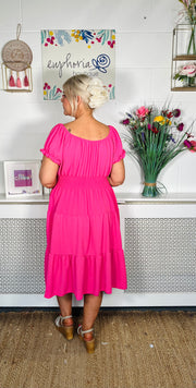 Cleo Midi Dress - Hot Pink