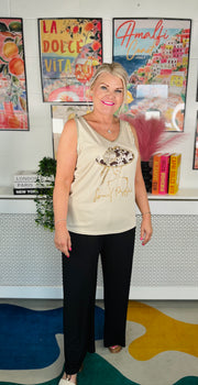 Shine All Day Vest Top - Natural