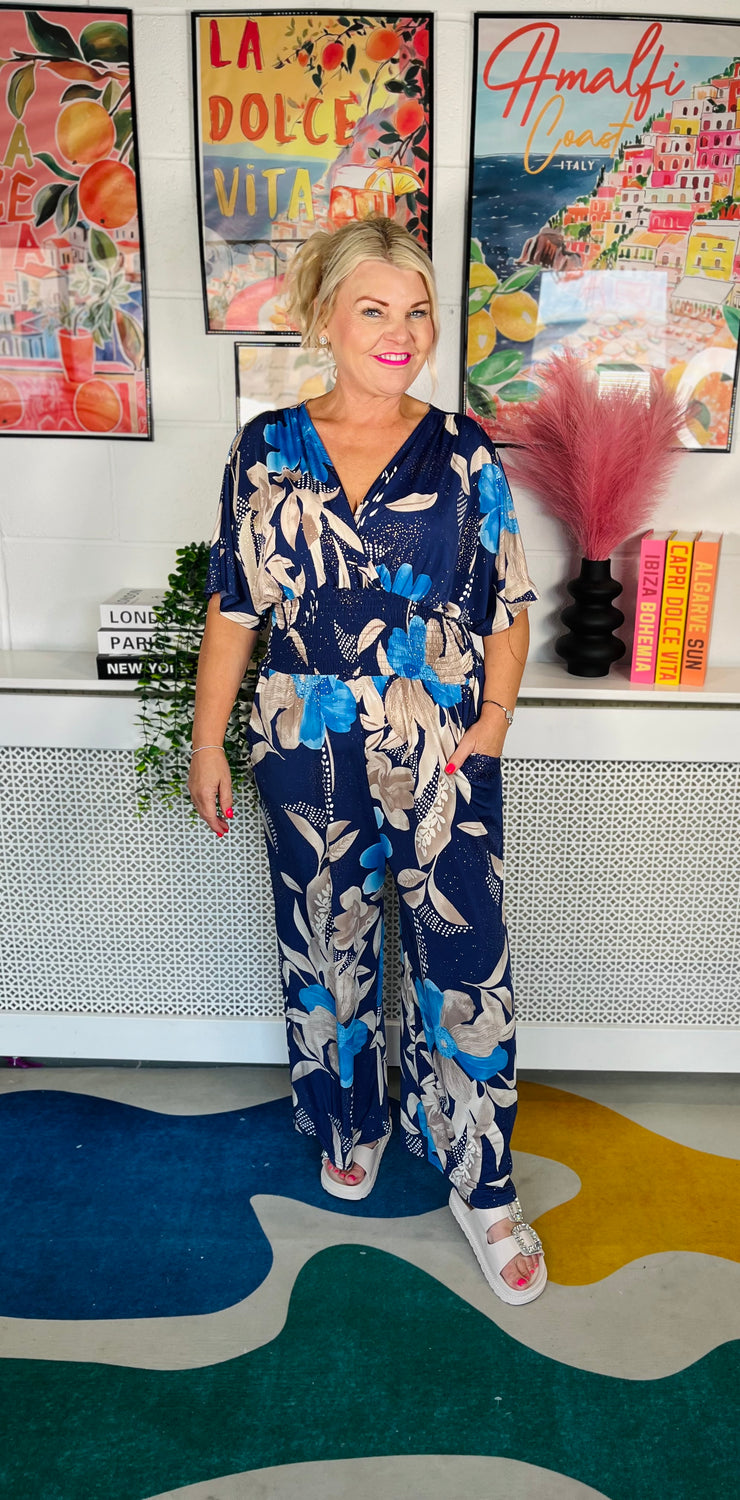 Glamourous Nights Jumpsuit - Navy