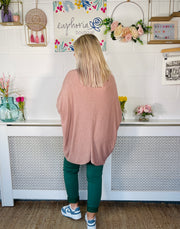 Bethel V neck Knit - Antique Pink