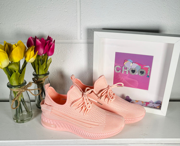 Nevada Sock Trainers - Baby Pink