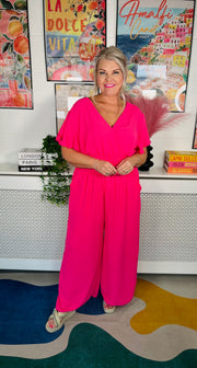 Picnic Perfect Jumpsuit - Lipstick Pink