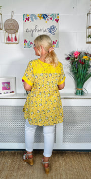 Marise Floral Swing Tee - Yellow