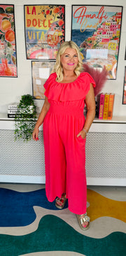 Dusk Til Dawn Jumpsuit - Coral
