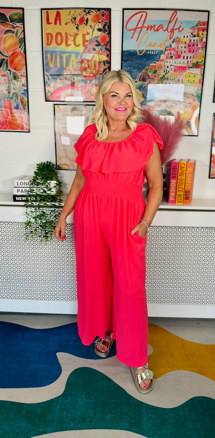 Dusk Til Dawn Jumpsuit - Coral