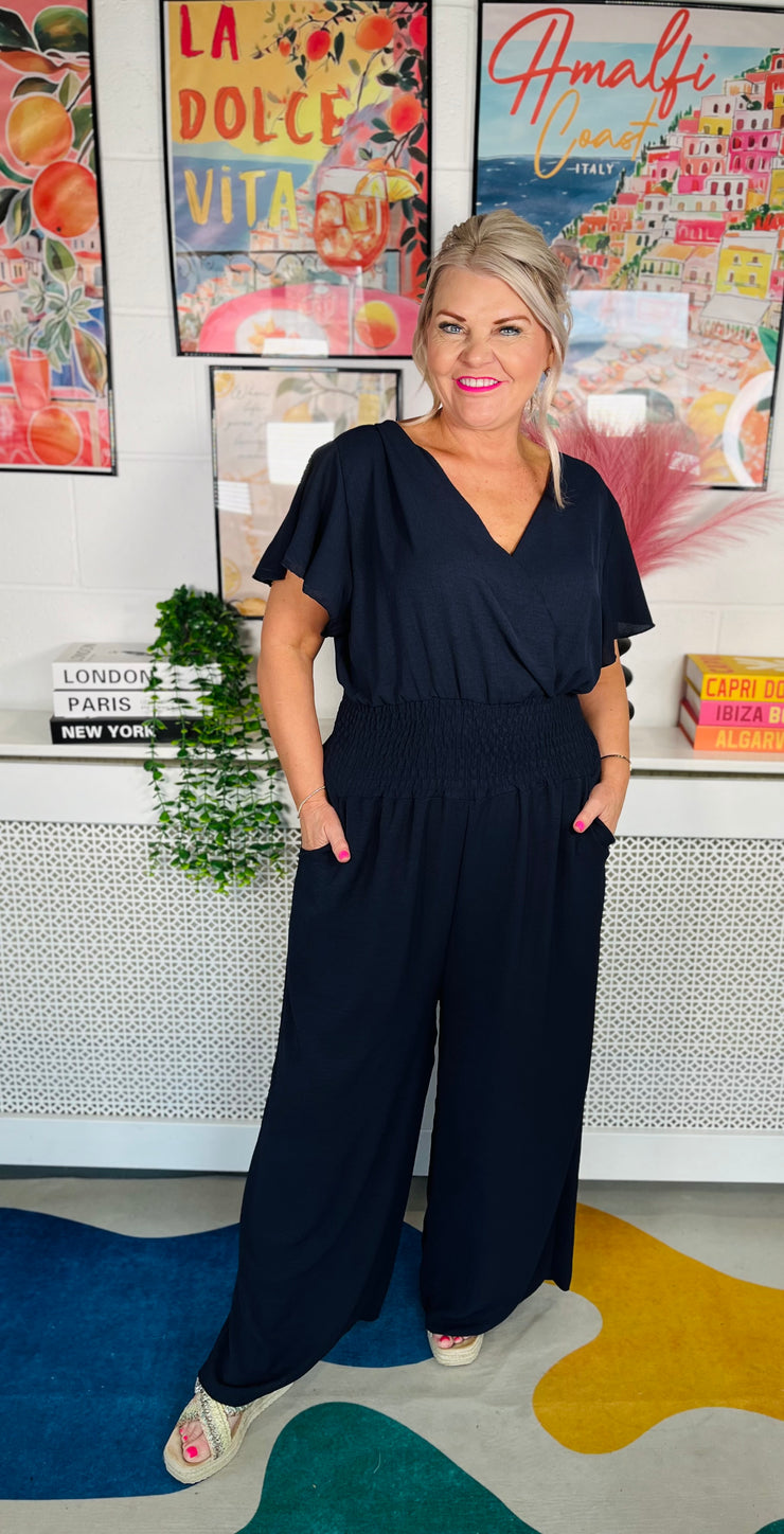 Picnic Perfect Jumpsuit - Navy