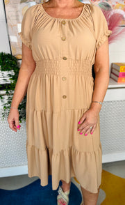 Sweet As Candy Midi Dress - Caramel