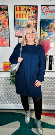 Edinburgh Knitted Dress - Midnight Blue