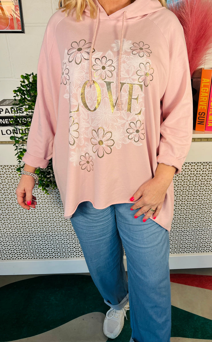 Garden Of Love Hoodie - Baby Pink