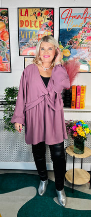 Giselle V neck Tunic Top - Mauve