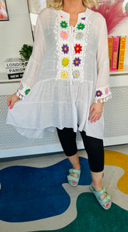 Fiesta Tunic Dress - White