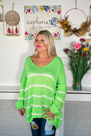 Fine Line Comfort knit - Lime Green