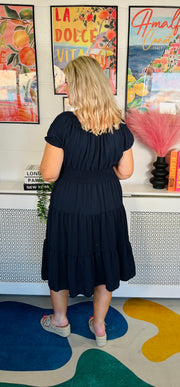 Sweet As Candy Midi Dress - Navy