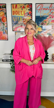 Darling Unstructured  Blazer - Lipstick Pink