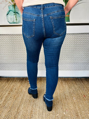 Premium Pearl Studded Jeans - Denim