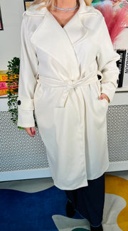 Sophie Sophisticated Trench Coat - Winter White