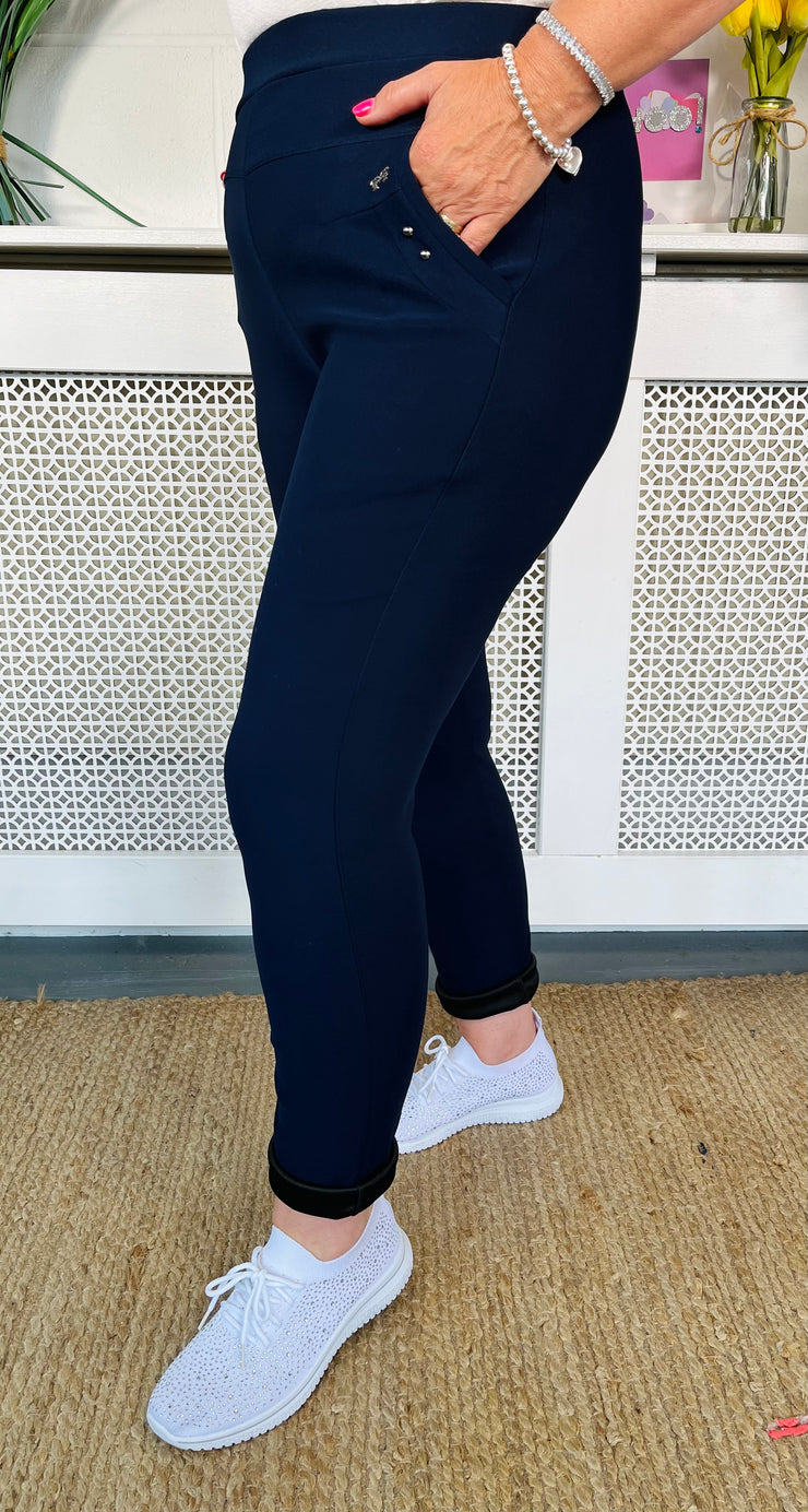 Yvonne Stretch Treggings - Navy