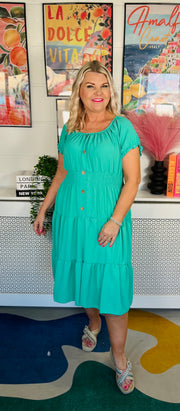 Sweet As Candy Midi Dress - Meadow Green