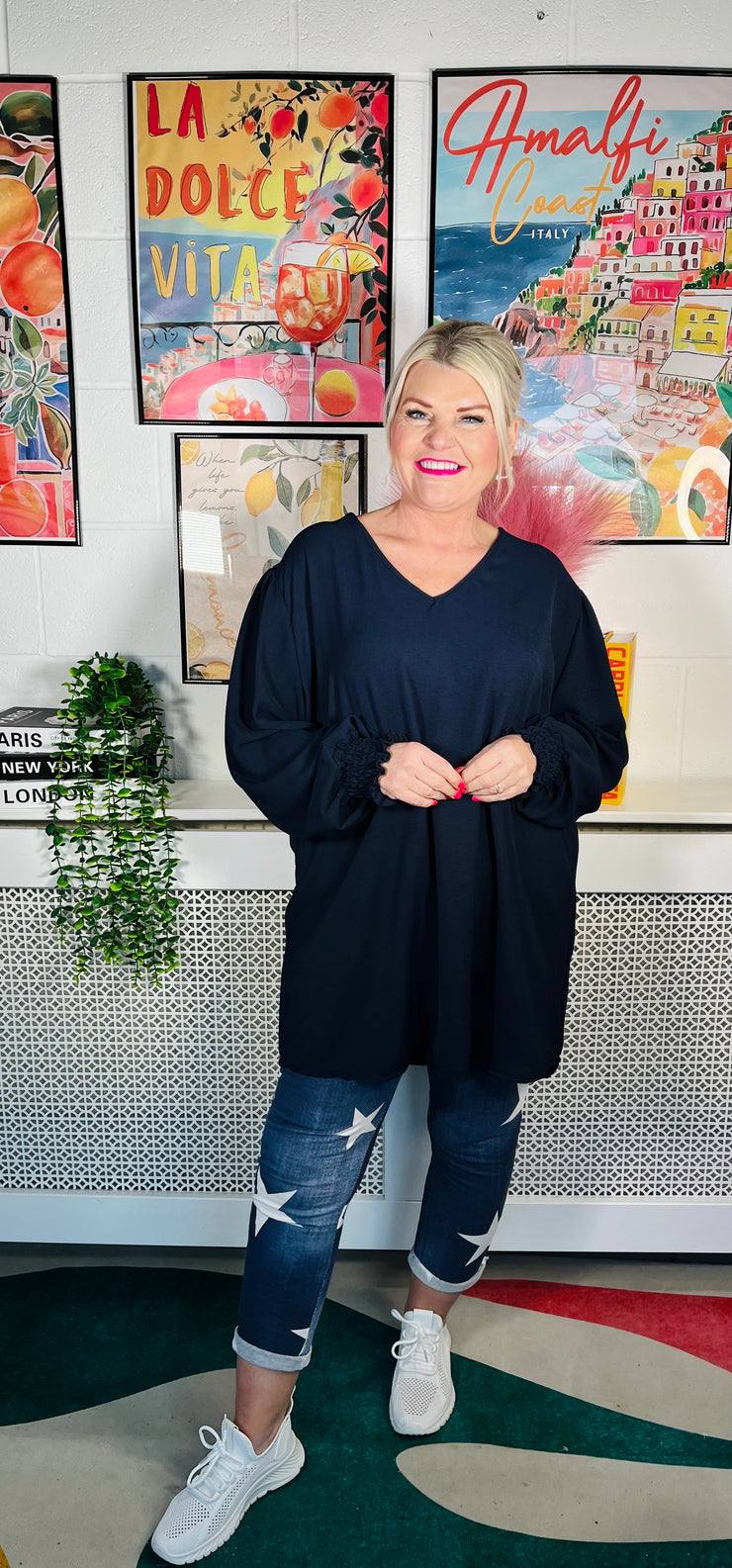 Endless Elegance Tunic Top - Navy