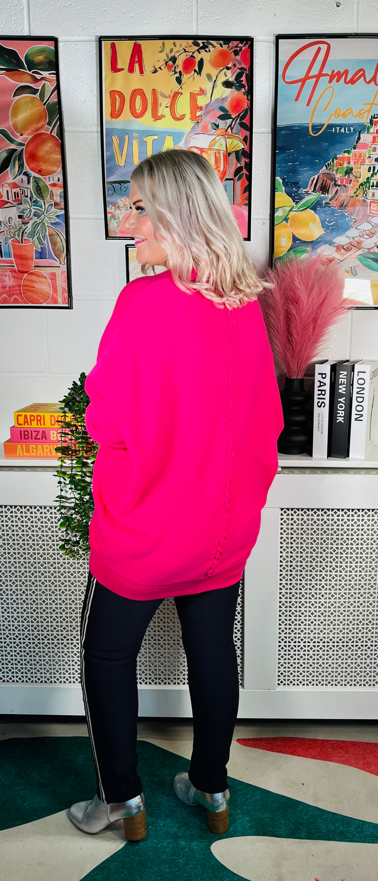 Ollie Ribbed Knit - Hot Pink