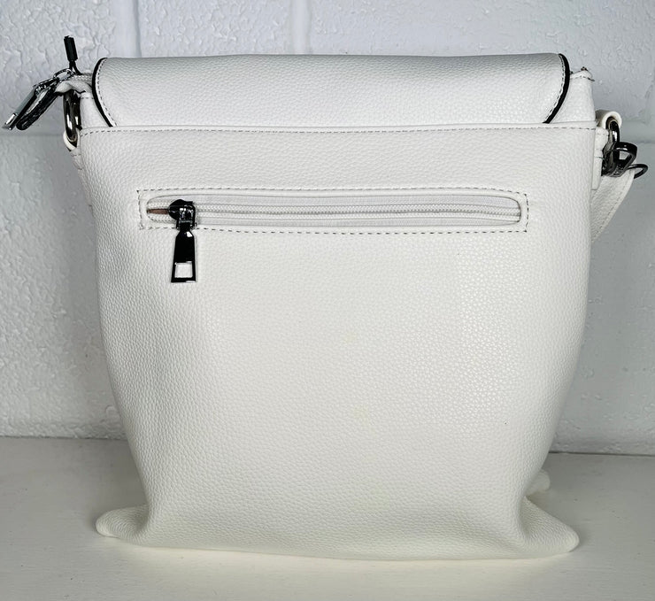 Bow Charm Crossbody Bag - White