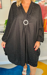 Starlight Sway Kaftan Dress - Black