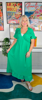 Rosalind Summer Dress - Emerald Green