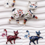 Whimsy Blossom Cat Magnetic Brooch