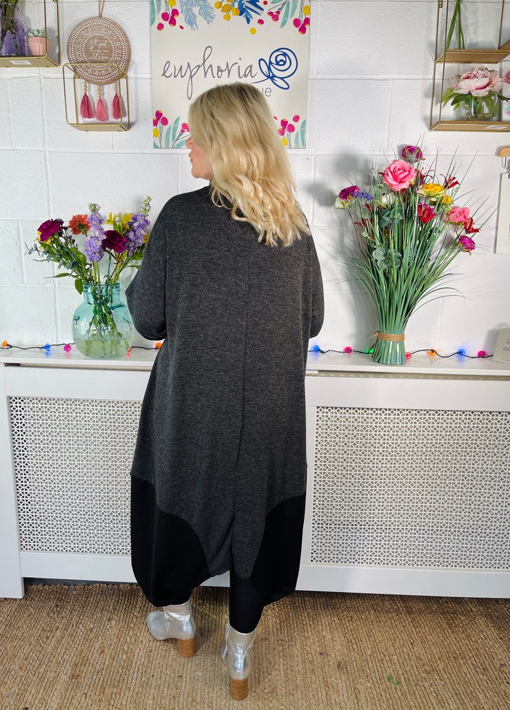 Clement Luxury Jumper Dress - Charcoal