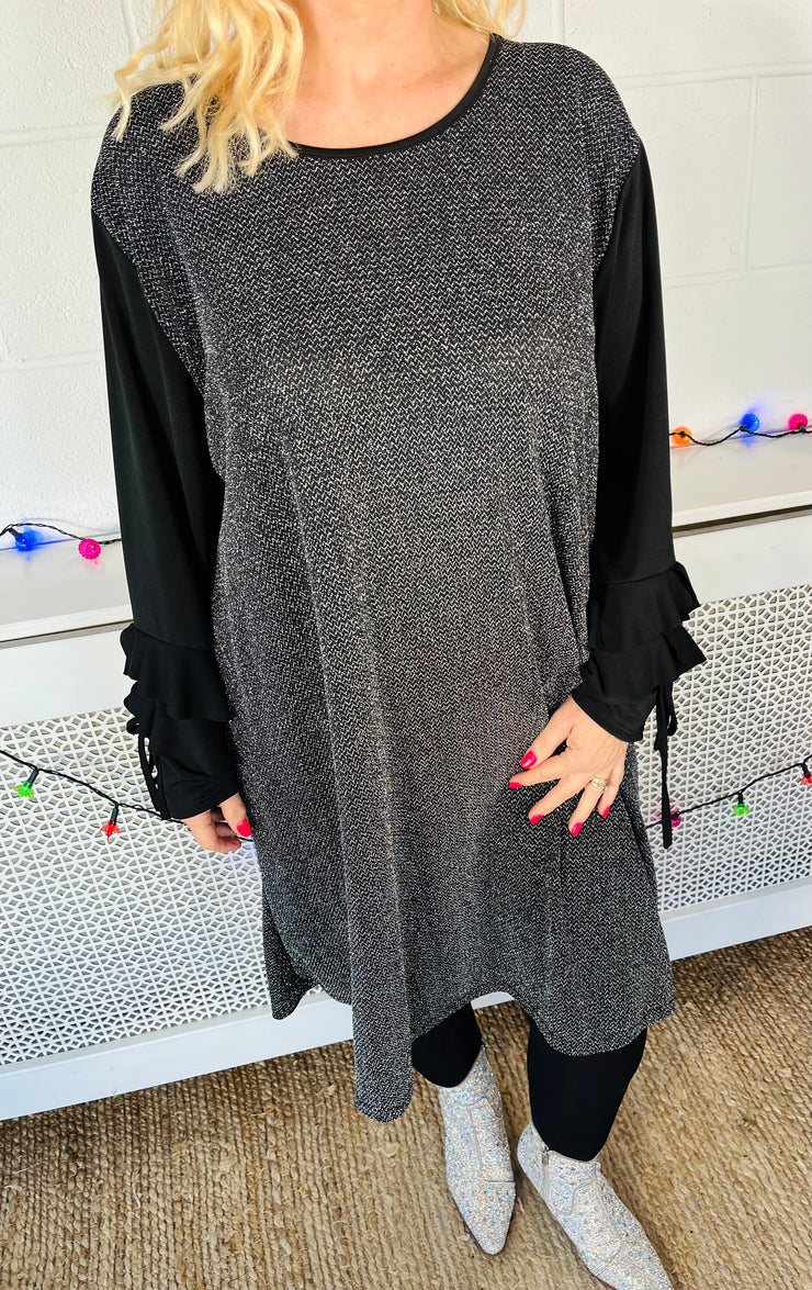 Disco Diva Glitter Dress - Silver