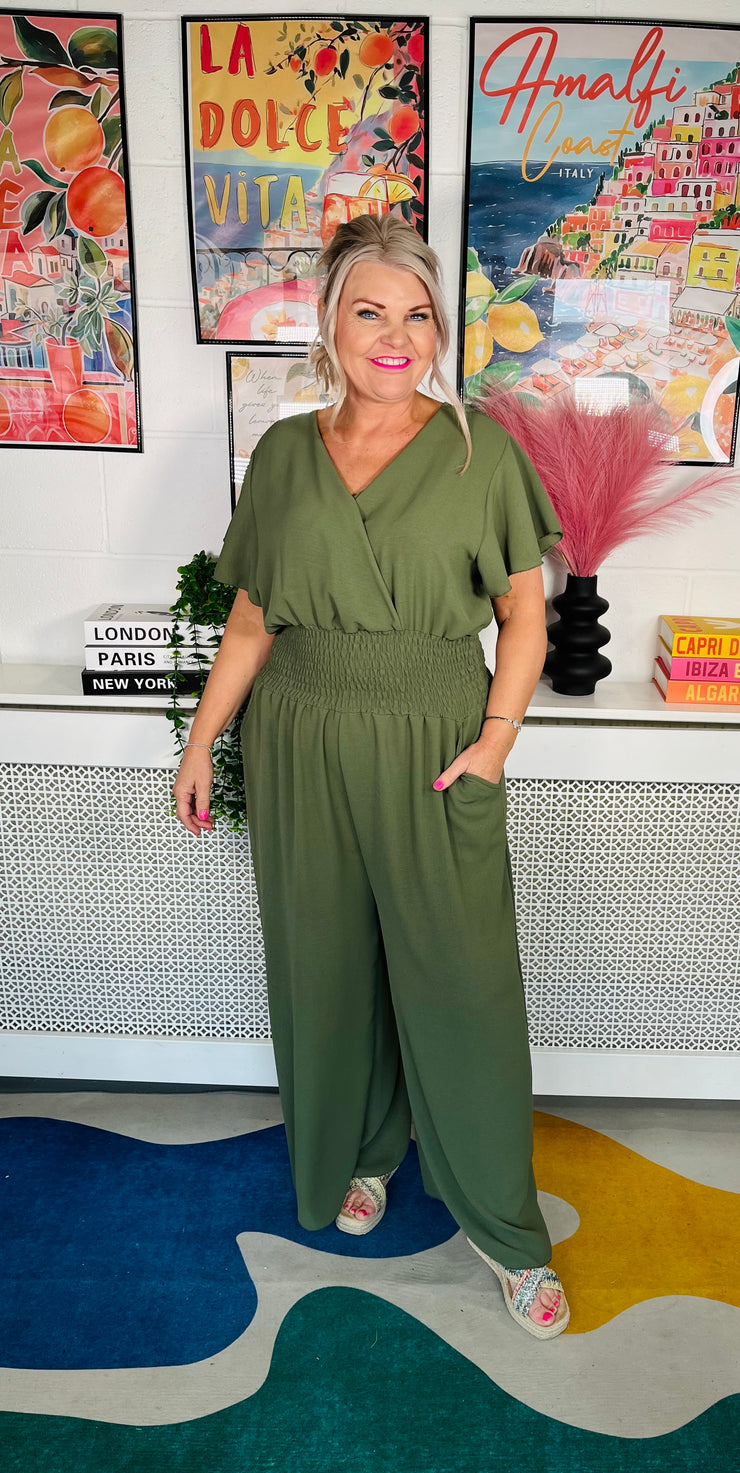 Picnic Perfect Jumpsuit - Khaki