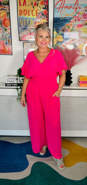 Picnic Perfect Jumpsuit - Lipstick Pink