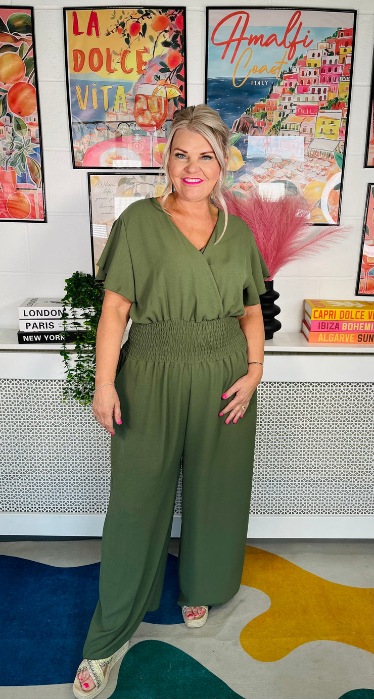 Picnic Perfect Jumpsuit - Khaki