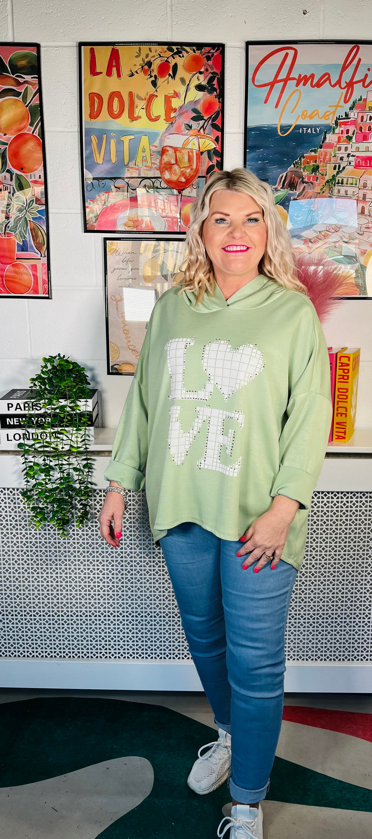 Melody Love Hoodie - Sage Green