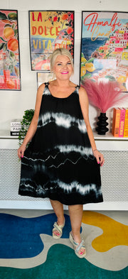 Sandy Tie Dye Dress - Black