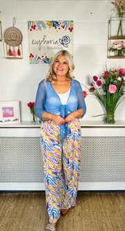Beachy Brights Wide Leg Trousers - Lilac