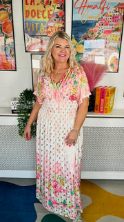 Midnight In Paris Maxi Dress - Baby Pink