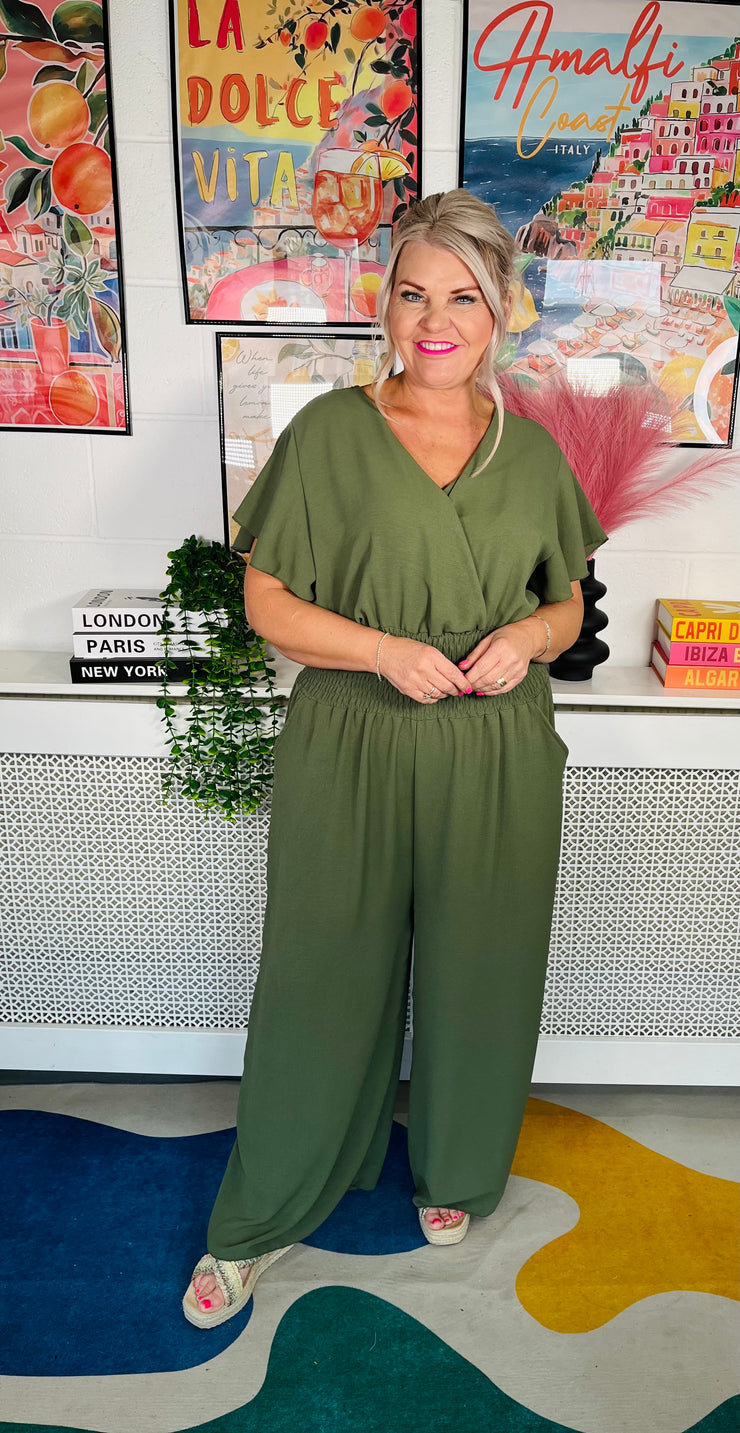 Picnic Perfect Jumpsuit - Khaki