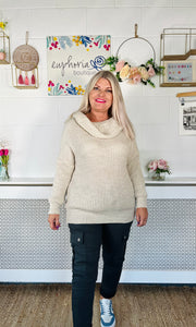 Giselle Cowl Neck Knit - Natural