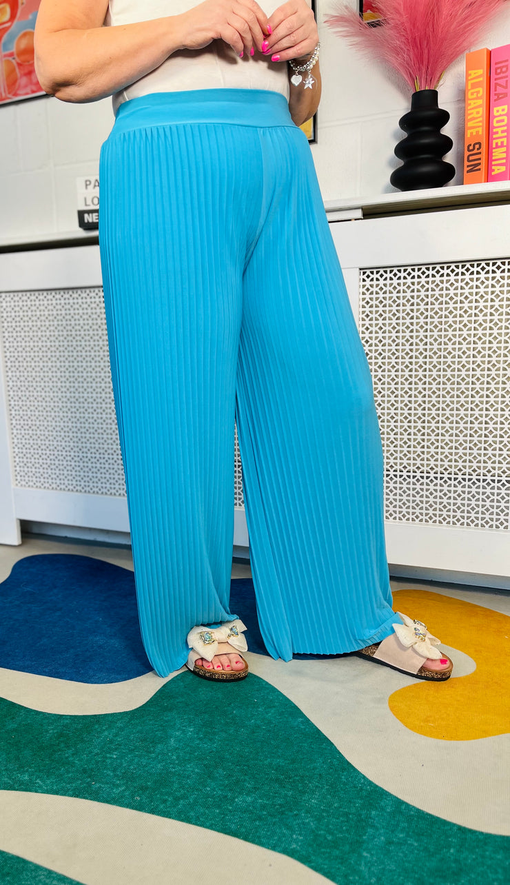 Ellie Pleated Trousers - Electric Blue