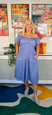 Lavender Lush Polka Dot Dress - Violet