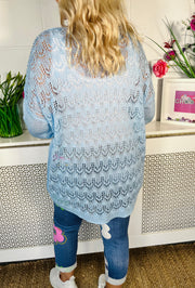 Simona Crochet Knit - Baby Blue