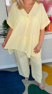 Valetta 2 Piece Trouser Set - lemon