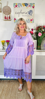 Peggy Midi Dress - Lilac